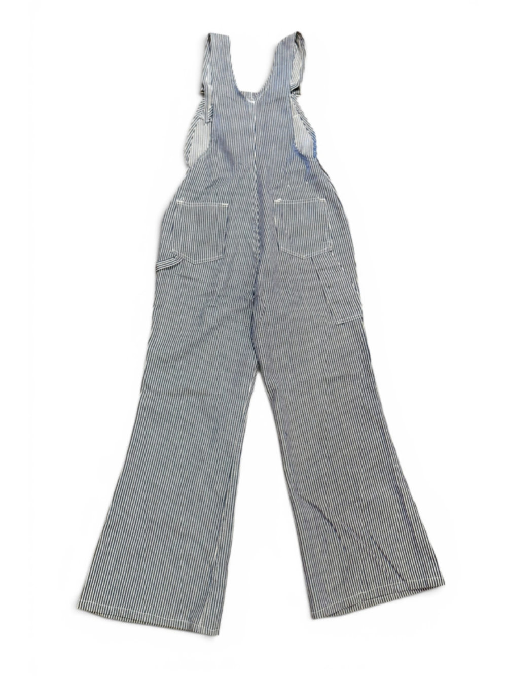 Vtg 70s Sears JR Bazaar Womens Hickory Stripe Overalls Railroad Denim Bibs Sz S - Picture 4 of 11